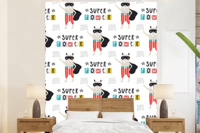 Behang - Fotobehang Jongens - Patroon - Superheld - Breedte 225 cm x hoogte 280 cm