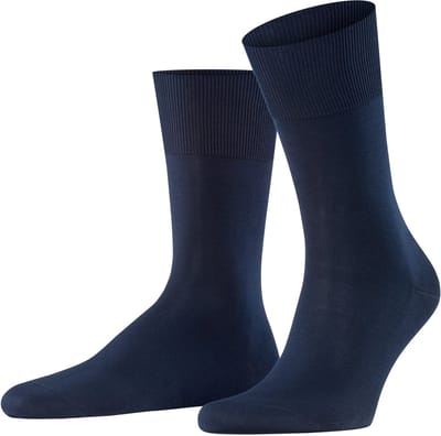 FALKE Firenze versterkt elegant fijn katoen sokken heren blauw - maat 39-40