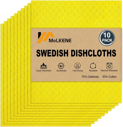 10x Zweedse Vaatdoeken - Zeer Absorberende Cellulosesponsdoeken voor Keukenreiniging