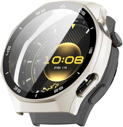 Stravo Screen protector case met bezel met schaalverdeling voor Huawei Watch GT 6 Pro 46mm - Full Cover Hard Case / Beschermend Hoesje - Starlight - HUAWEI WATCH GT6 Pro 46mm screenprotectors