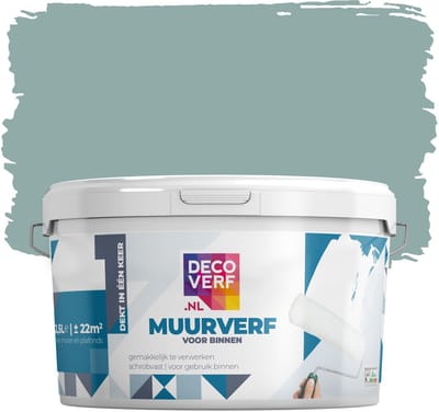Decoverf muurverf mat leigroen, 2.5L