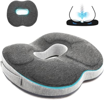 Dailygoods- Stoelkussen Anti-decubitus - Orthopedisch Donut Kussen - Effectieve Verlichting Aambeien/Rugpijn - Ideaal voor Kantoor/Auto - Machinewasbare Hoes - Donutkussen