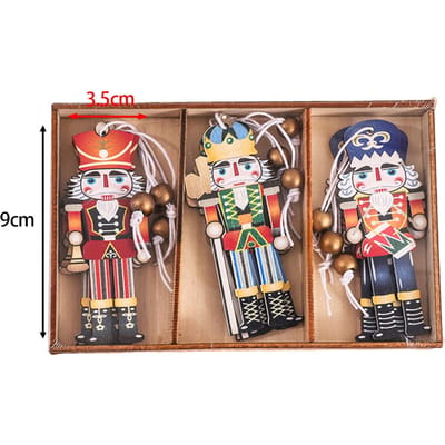 Lot de 9 pendentifs en bois pour casse-noisette, soldat, décorations de Noël à collectionner pour les fêtes de fin d'année