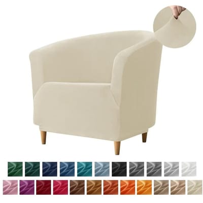 Zachte Fluwelen Club Badkuip Fauteuilhoezen Stretch Spandex Eenpersoons Sofa Slipcover Bar Counter met Zitkussenhoes Huis el