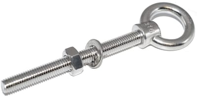 Oogbout M12X120 roestvrij staal A4 4 stuks - ringbout met metrische schroefdraad, sluitring en moer - oogbout - NIRO, Nirosta, AISI 316
