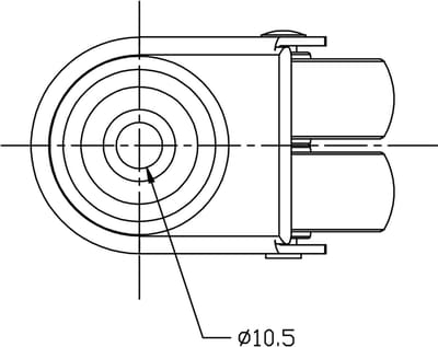 50 mm (2") dubbelwielige zwenkwiel met grijs rubber, draagvermogen 140 kg, set van 2
