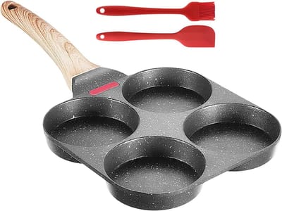 Eierkoekenpan - Ontbijtpan Pannenkoekenpan - Ontbijt Maken - Antiaanbaklaag - 18.5 x 38 cm - Zwart