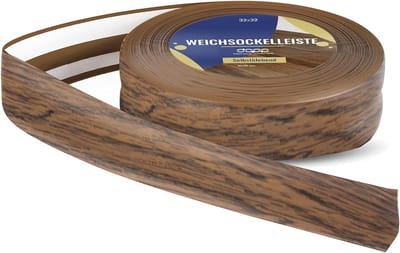 Zachte Plint - Vloerlijst Hoekprofiel - Wandafwerking Vloer - Zelfklevend Flexibel PVC - 32x23mm 100m - Rustiek Eiken