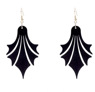 Zilveren Oorbellen Hout Zwart goudkeurig -Charme Bijoux