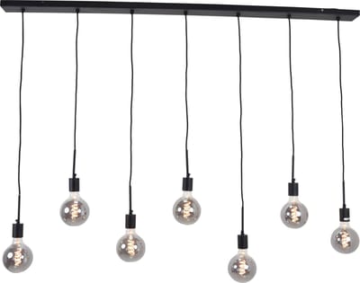 Urban Interiors Bulby 7 lichts Hanglamp Zwart - Metaal - 160x8,5x130