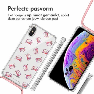 imoshion Hoesje - Geschikt voor Apple iPhone Xs / X - Design Hoesje met Koord - Crab Watercolor