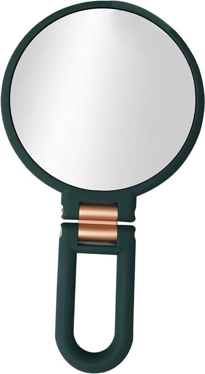 Vergroot Handspiegel - Make-up Spiegel - Make-up Aanbrengen - Dubbelzijdig - 10x Vergroting - Legergroen