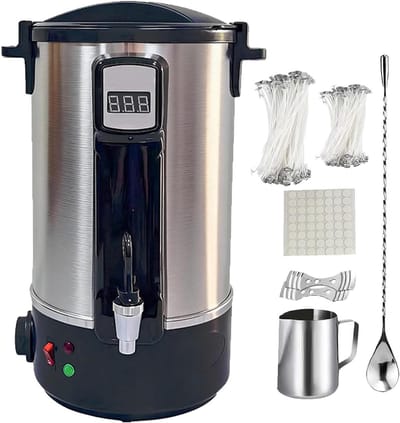 Kaarsen Smeltpot - Wax Smelter - Kaarsen Maken - Snelle Verwarming - 8L Capaciteit - Zilver