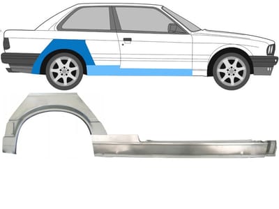 Volledige dorpel + reparatiepaneel achter spatbord voor BMW 3 E30 1987-1994