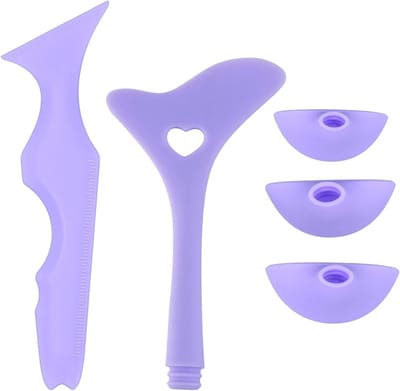 Eyeliner Sjablonen - 2pcs Silicone Winged Eyeliner Tool met 3 Vervangbare Hoofden - Mascara Shield Applicator en Oog Make Up Tool voor Oogschaduw en Wimpers