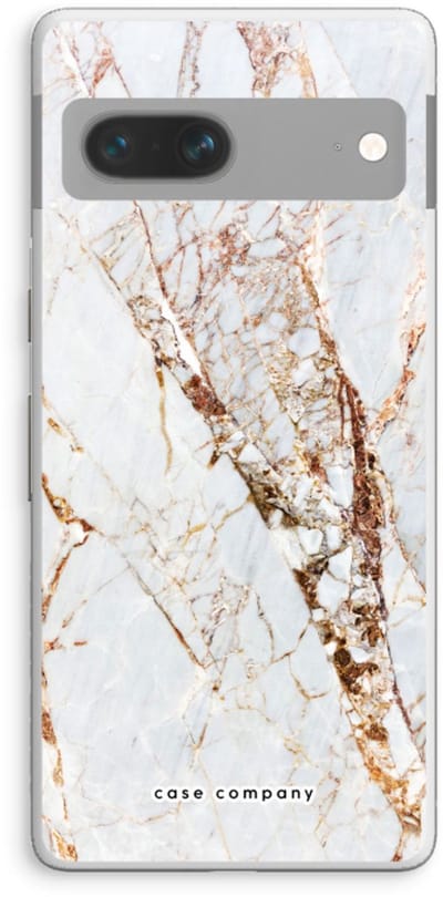 Case Company® - Hoesje geschikt voor Google Pixel 7 hoesje - Goud marmer - Soft Cover Telefoonhoesje - Bescherming aan alle Kanten en Schermrand