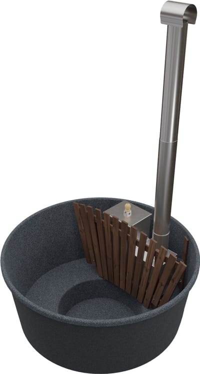 Welltub Family Inbouw Hottub – Antraciet, 170 cm, Levenslange Garantie Kunststof Kuip, Met Isolatie