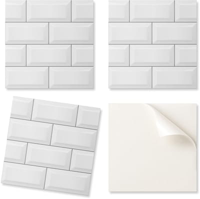 Set vinyltegels met baksteenprint, 20x20x20 cm