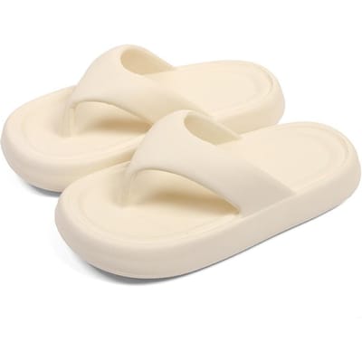 Zomer Slippers Unisex Dikke Zool EVA Antislip Doucheslippers Indoor Huis Slippers Binnen en Buiten Strand Slippers 38-39 beige