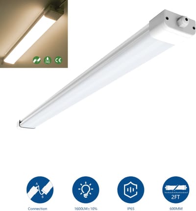 ANTENLICHT - LED Batten 60 cm 18W 4000K 1800lm - Warm wit - LED TL Armatuur - Voor werkplaats, schuur en als onderbouwverlichting