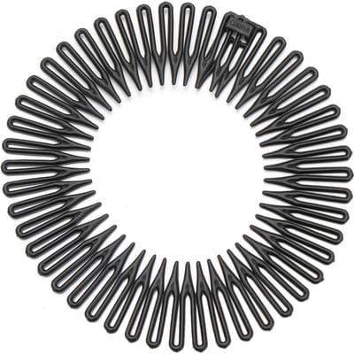 Bandeau élastique pour cheveux, peigne en plastique flexible, pince à cheveux pliable en strass, accessoires pour cheveux pour voyage, maquillage, bain pour la natation noir