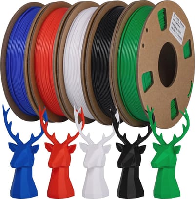 PLA Filament 1,75 mm voor 3D-printers - 5 Kleuren Set van 1,25 kg