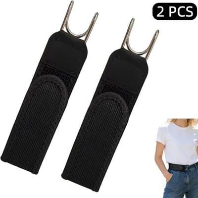 2 Stuks Elastische Riemgesp Onzichtbare Taille Sluiting met Klittenband, voor Jagen, Vissen, , Kamperen Buitenactiviteiten 2pcs gray