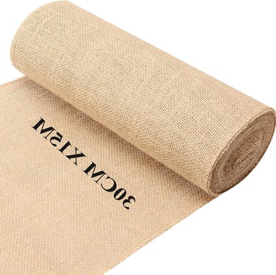 Hessiaanse Jute Lint 30cm x 15m, Natuurlijk Jute Versiering, Perfect voor Tafeldecoratie, Feestjes en Creatieve Projecten