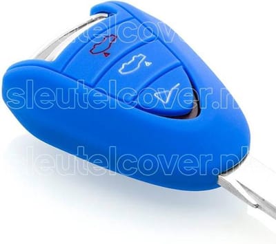 Autosleutel Hoesje geschikt voor Porsche - SleutelCover - Silicone Autosleutel Cover - Sleutelhoesje Blauw