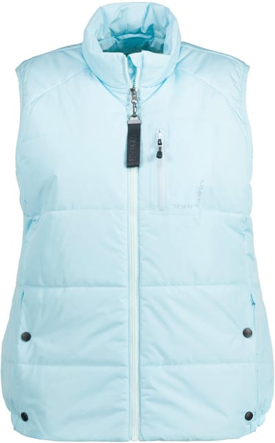Ulla Popken - Dames - HYPRAR bodywarmer opstaande kraag reflector mouwloos - Ijsblauw - Maat 46+