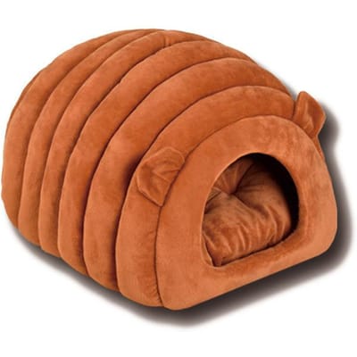 Warme Kattenkennel Japanse Dierenkennel Herfst en Winter Kattenbed Semi-gesloten Dierenkennel S  40 * 35 * 35 brown
