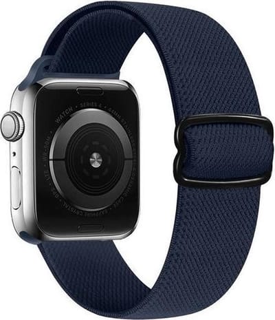 By Qubix - Geschikt voor Apple Watch bandje - Solo Loop Nylon bandje - Donkerblauw - Geschikt voor Apple Watch 44mm / 45mm / 46mm / 49mm (Ultra 1,2 en 3) - nylon - bandje iWatch