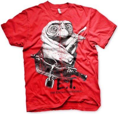 E.T. Heren Tshirt -S- Biking Distressed Rood