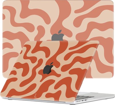 Lunso Geschikt voor MacBook Air 13 inch (2022-2026) cover hoes - case - Orange Fever