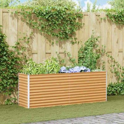 vidaXL - Verhoogde - plantenbak - Lichtbruin - 195 - x - 50 - x - 68 - cm