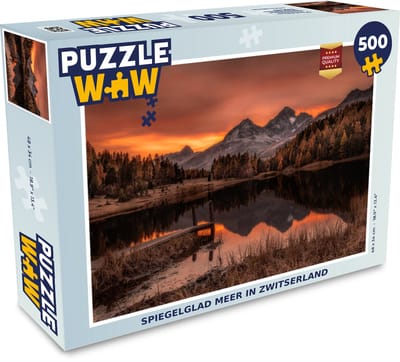 Puzzel Spiegelglad meer in Zwitserland - Legpuzzel - Puzzel 500 stukjes