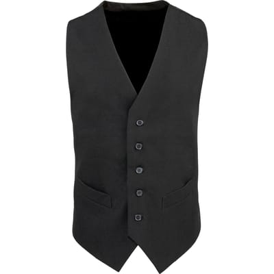 Premier Heren Gevoerde Polyester Taillejas / Catering / Bar Slijtage (Pakket van 2) (Zwart)