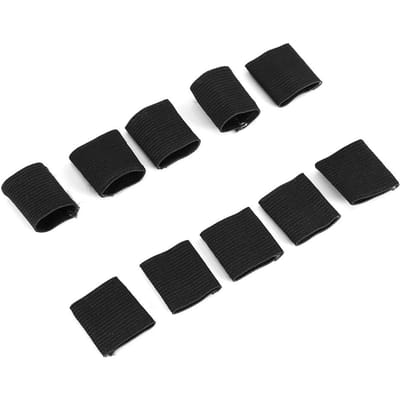 Lot de 10 manchons de protection pour les doigts, idéal pour le basket-ball, le sport, l'arthrite black