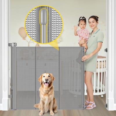 Intrekbare Extra Hoge en Extra Brede Babyhekken - Veilig voor Baby's en Huisdieren