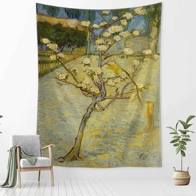 Idyllische Boshut Wandtapijt Wanddecoratie Boheems Psychedelisch Mysterie Van Gogh Olieverf Slaapkamer Decor 150x100 cm
