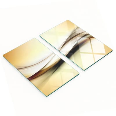 Glazen serveerplanken met abstracte afbeeldingen 2x30x52 cm