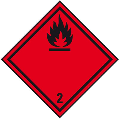ADR klasse 2.1 bord brandbare gassen - aluminium 250 x 250 mm