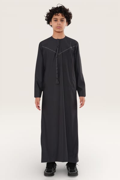 Kinderen jongens grijs Ramadan Eid Marokkaanse Jubba gewaad moslim Djellaba Thobe LFS-K-TT008