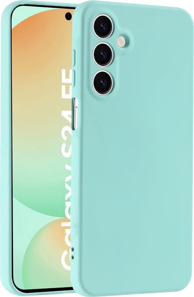 Hoesje geschikt voor Samsung Galaxy S24 FE hoesje zacht siliconen- Arara backcover - Mint Groen