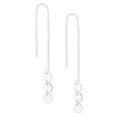 EAR IT UP - Doortrekoorbellen - Cirkels - Triple - Threader - 925 sterling zilver - 78 x 5 mm - 1 paar