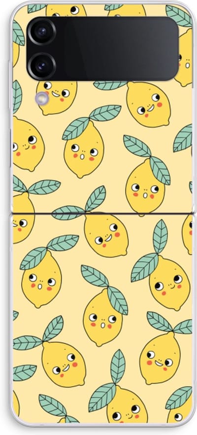 Case Company® - Hoesje geschikt voor Samsung Galaxy Z Flip4 hoesje - Citroenen - Soft Cover Telefoonhoesje - Bescherming aan alle Kanten en Schermrand