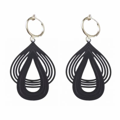 Klem oorbellen -zwart -filigraan-geen gaatje-Charme bijoux
