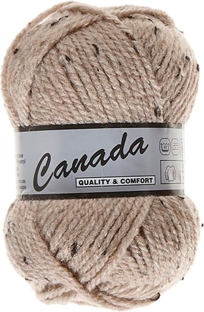 Lammy Canada - Licht Bruin Tweed 410 - Haakgaren - Breigaren - Wol - Acryl - Naald 4-5 - 50 Gram - 85 Meter