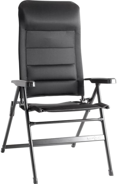 Brunner Vouwstoel Aravel 3D - Small - Zwart - Verstelbare Rugleuning (7 Posities) - Aluminium Frame - Hoofdsteun - 5,3 kg - 120 kg Draagkracht