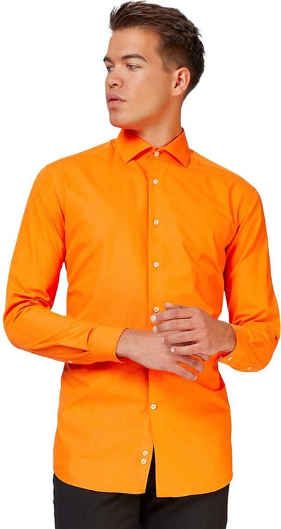 OppoSuits The Orange Shirt - Heren Overhemd - Carnavalskleding - Koningsdag & Nederlands Elftal - Oranje - Maat EU 35/36